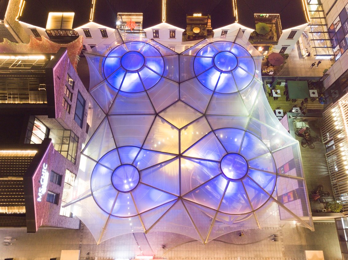 Modern landscape art building with ETFE roofing