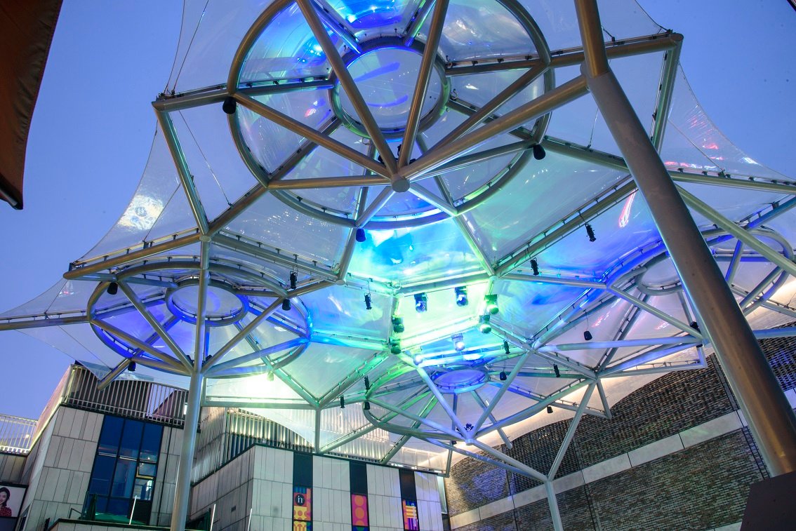 Self-cleaning ETFE membrane installation in Hangzhou