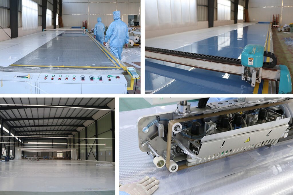 Skytensile high-frequency welding and membrane fabric cutting workshop