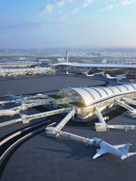 Jinan Airport T2 ETFE film dome architecture
