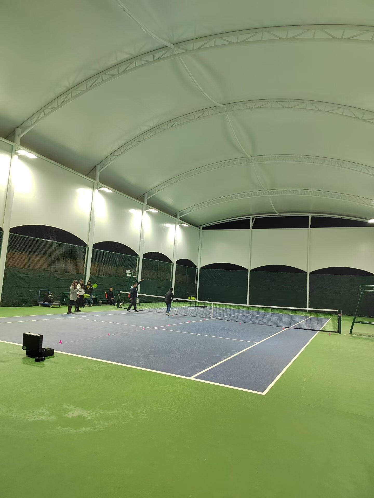 Professional PVDF membrane roof for 1500sqm vocational school tennis court in Guangxi
