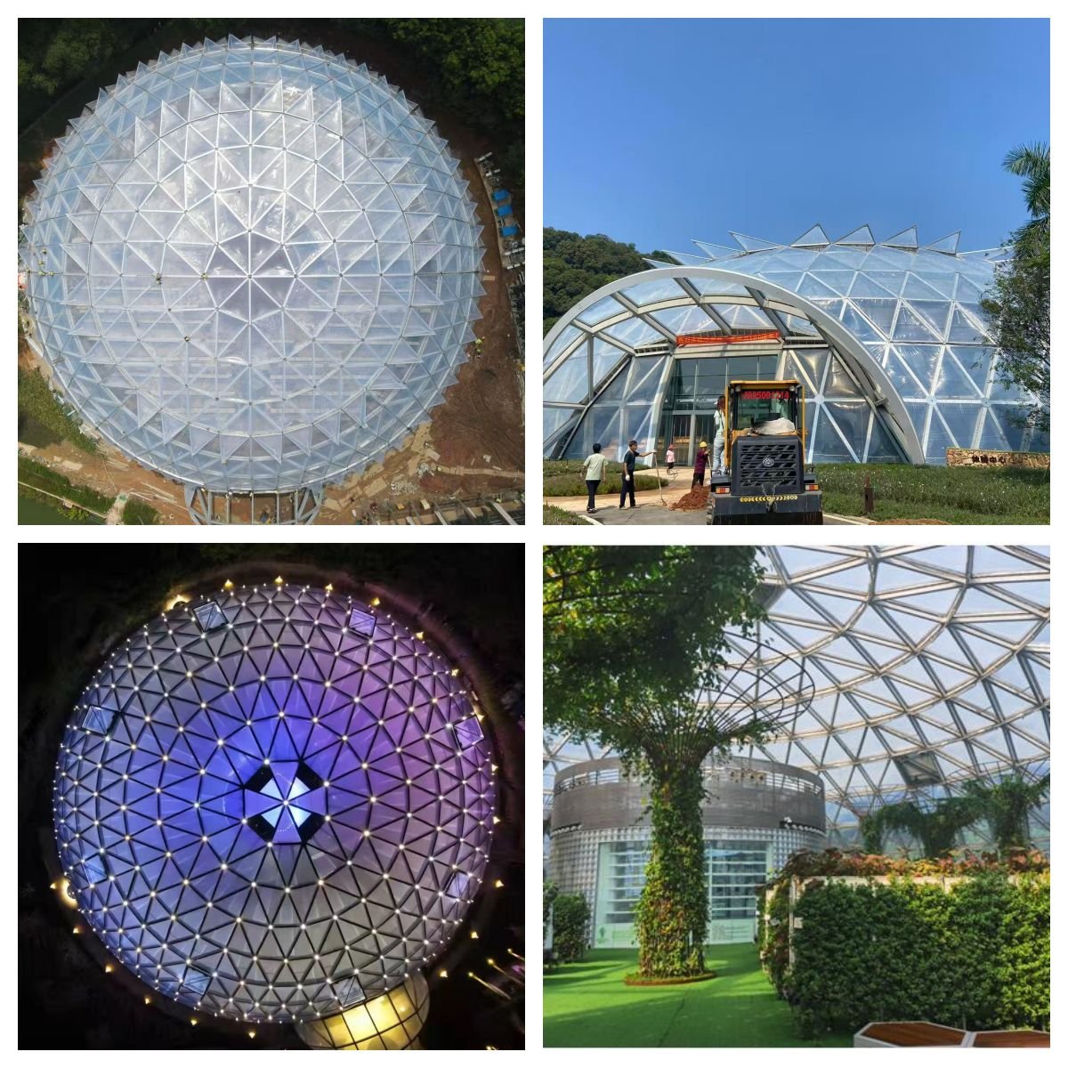 Stunning night lighting effect on a commercial atrium ETFE membrane skin integrated with intelligent LED projector grids